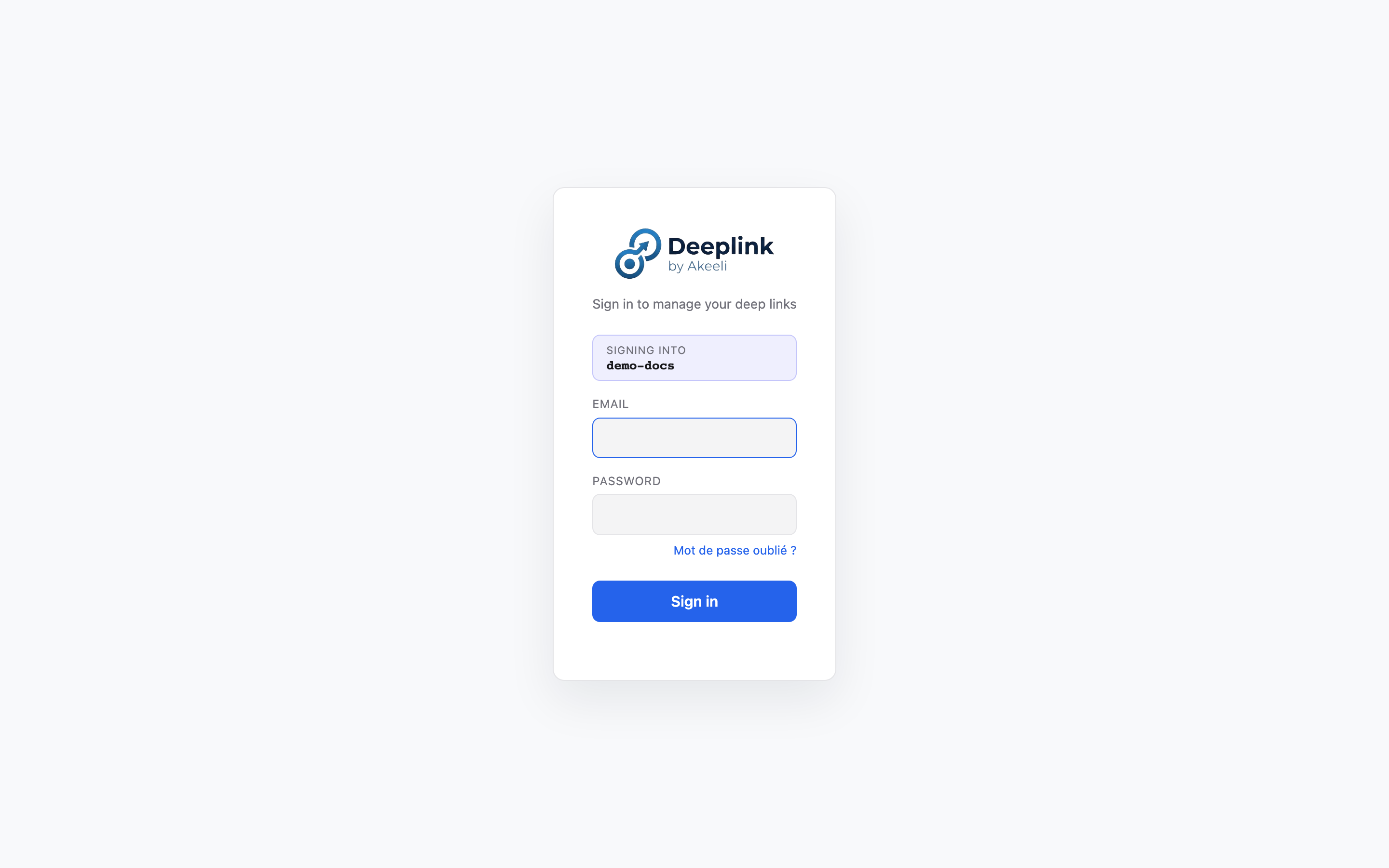 Page de login — local + bouton SSO branded selon l'IdP